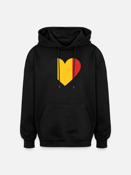 Humor,Belgian, belgium, flag, fries, fries - Oversized Unisex Hoodie - black