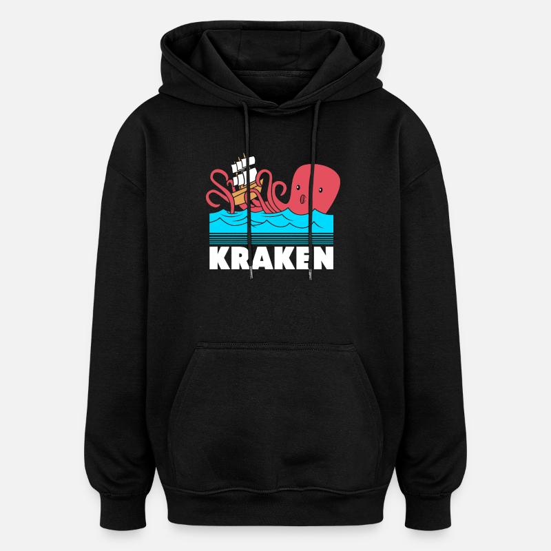 Pieuvre Pieuvre Pieuvre Poulpe Calamar - Sweat à capuche oversize unisexe - noir