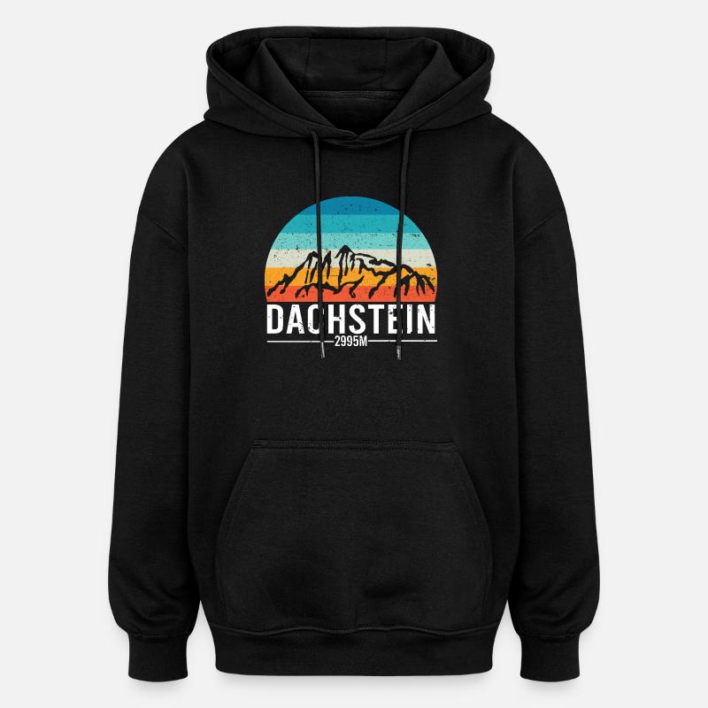 Dachstein Ramsau Österreich Retro Sunset - Oversized Unisex Hoodie - Schwarz