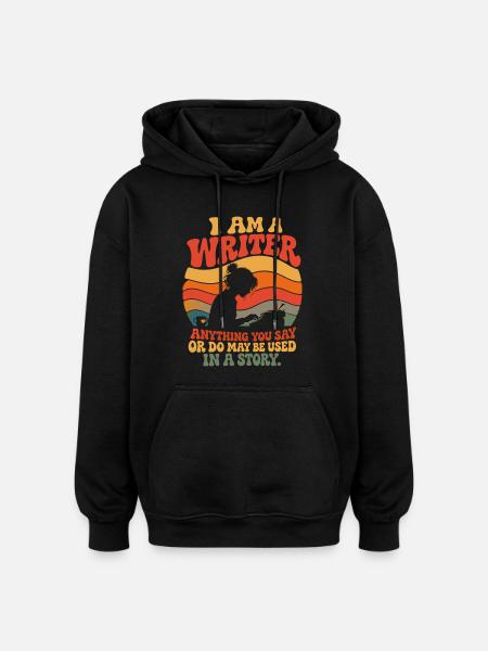 Écrivain passionné, citation créative - Sweat à capuche oversize unisexe - noir