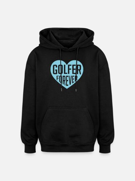 Golfer Forever Herzdesign - Oversized Unisex Hoodie - Schwarz