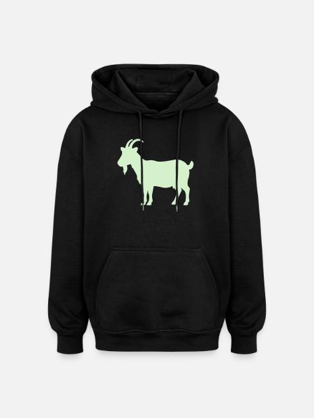 Mintgrüne Ziegen-Silhouette - Oversized Unisex Hoodie - Schwarz
