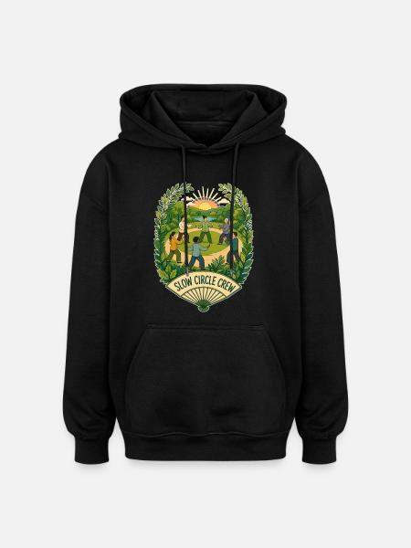 SLOW CIRCLE CREW Clouds - Oversized Unisex Hoodie - black