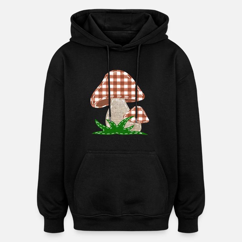 Couser des champignons - Sweat à capuche oversize unisexe - noir