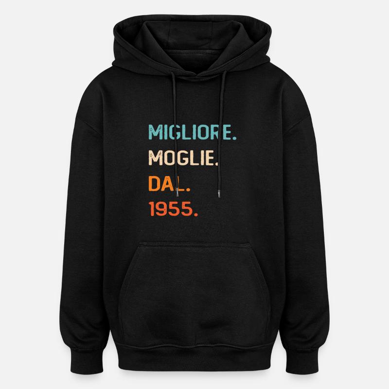 Épouse depuis 1955 - Sweat à capuche oversize unisexe - noir