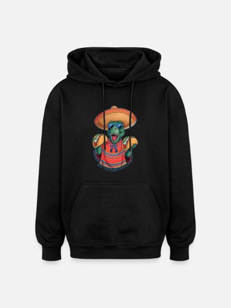 Taco Rex – Fiesta Time! - Oversized Unisex Hoodie - black