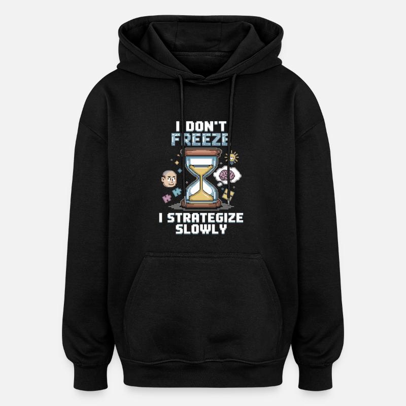 Denk langsam, siege sicher - Oversized Unisex Hoodie - Schwarz