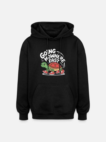 Turtle pace in style - Oversized Unisex Hoodie - black