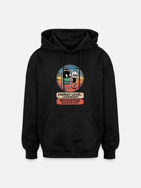 1% battery, 100% sarcasm - Oversized Unisex Hoodie - black