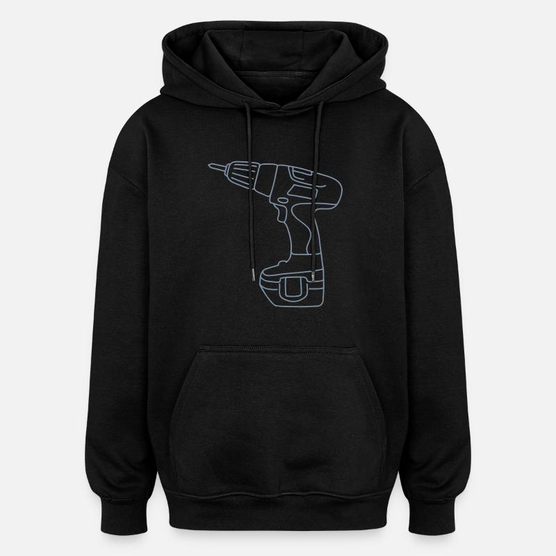 Cordless Screwdriver - Oversized Unisex Hoodie - black