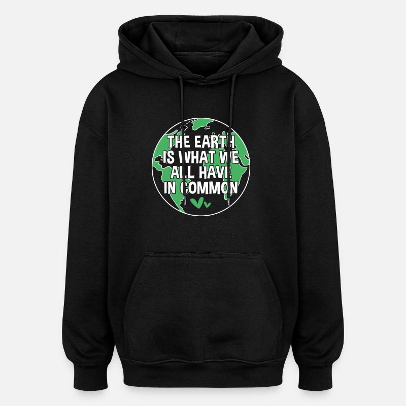 Jour de la Terre - Sweat à capuche oversize unisexe - noir