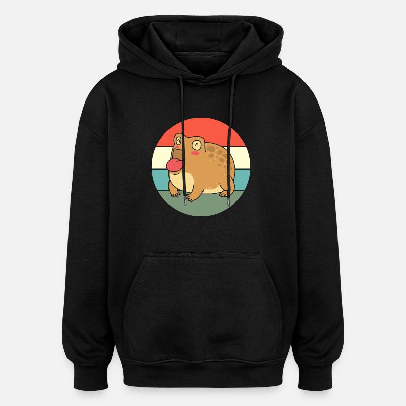 Pluie du désert Grenouille Frosch - Sweat à capuche oversize unisexe - noir