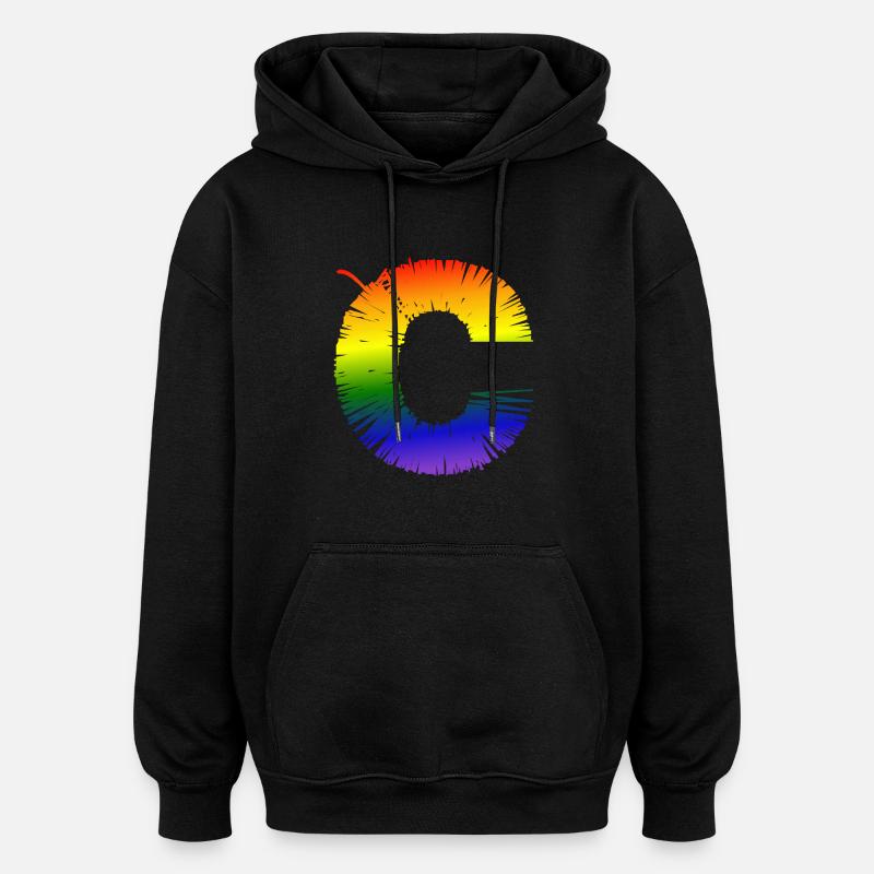 Rainobow C - Sweat à capuche oversize unisexe - noir