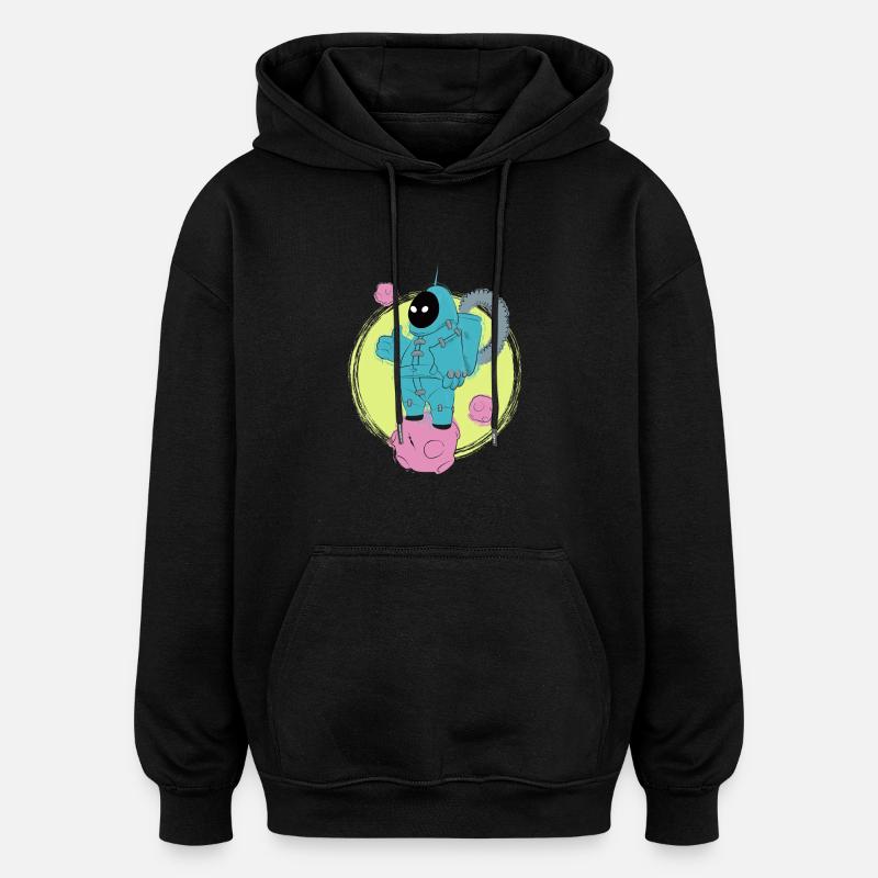 Le bon astronaute marchant - Sweat à capuche oversize unisexe - noir