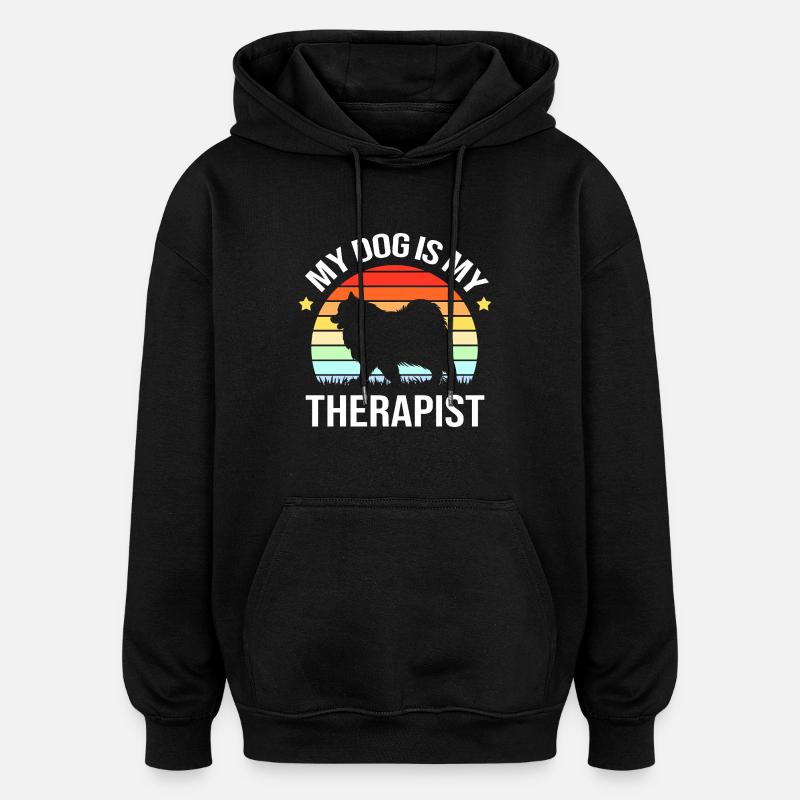 Chien de thérapie - Sweat à capuche oversize unisexe - noir