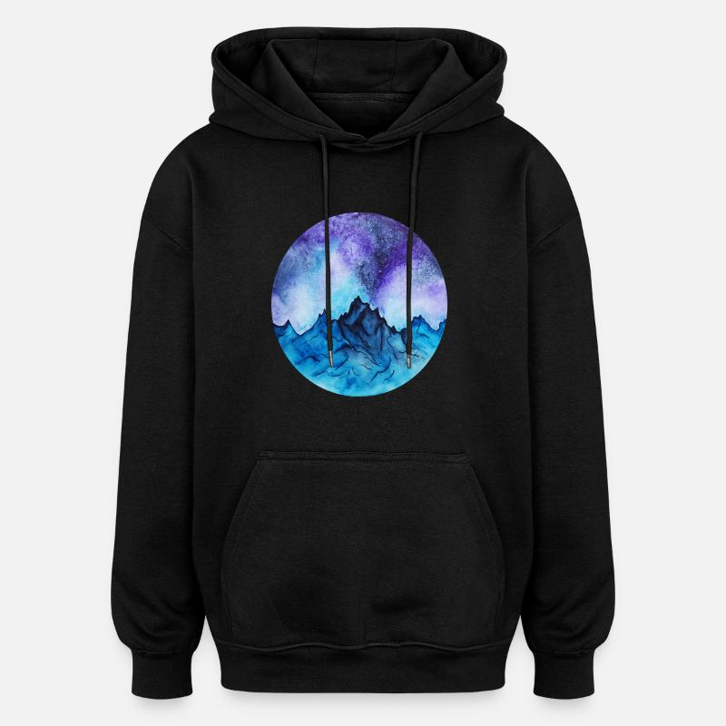 mountains - Oversized Unisex Hoodie - black