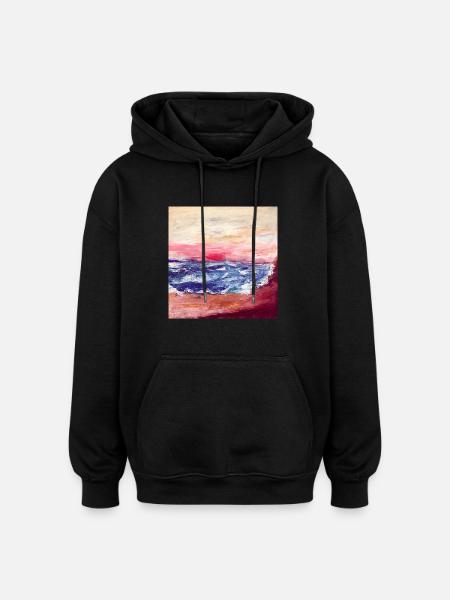 Meer1 - Oversized Unisex Hoodie - black