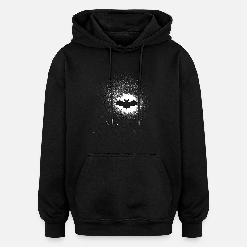 chauve-souris - Sweat à capuche oversize unisexe - noir