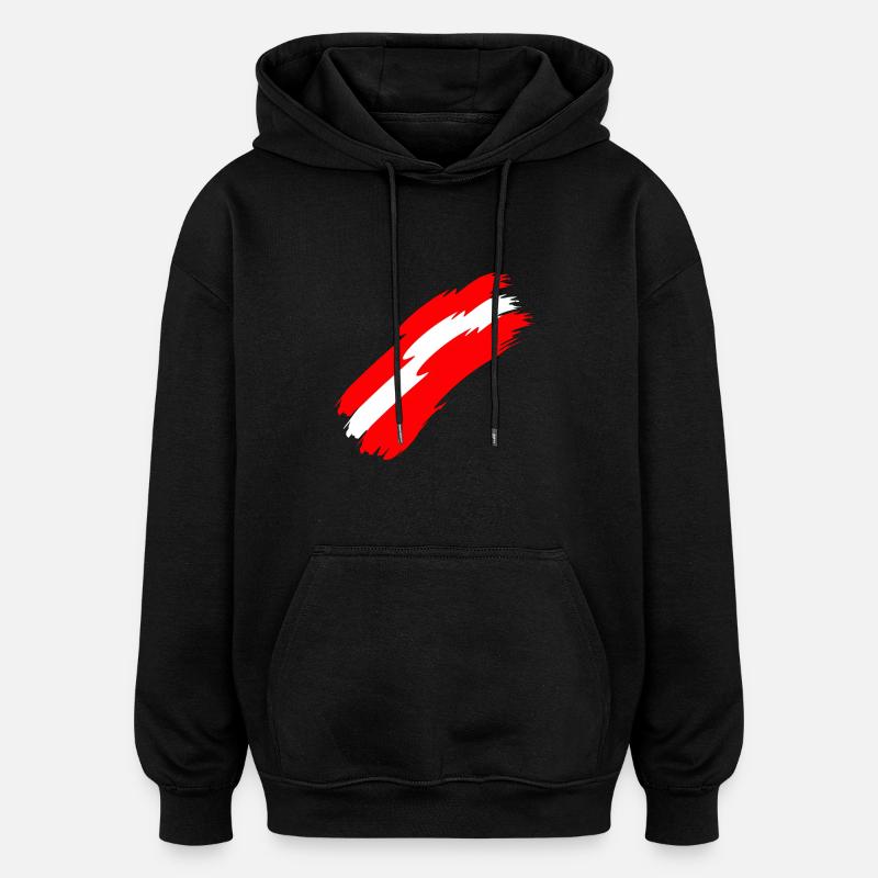 Autriche drapeau couleurs - Sweat à capuche oversize unisexe - noir