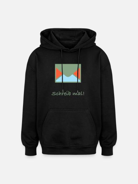 Envelope with the lettering write! - Oversized Unisex Hoodie - black