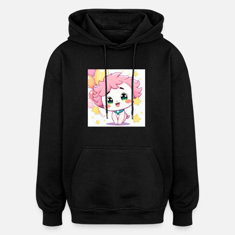 GX sucré - Sweat à capuche oversize unisexe - noir