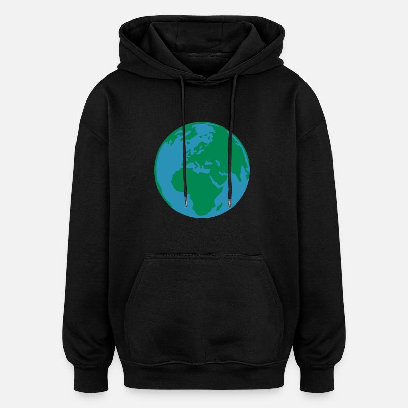 earth 2col - Oversized Unisex Hoodie - Schwarz