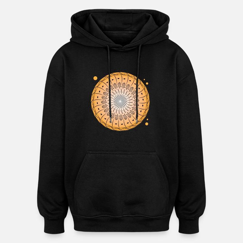 Drehende Muster Kreis - Oversized Unisex Hoodie - Schwarz