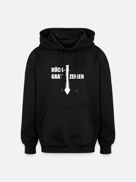 Rückgrat Zeigen - Oversized Unisex Hoodie - Schwarz