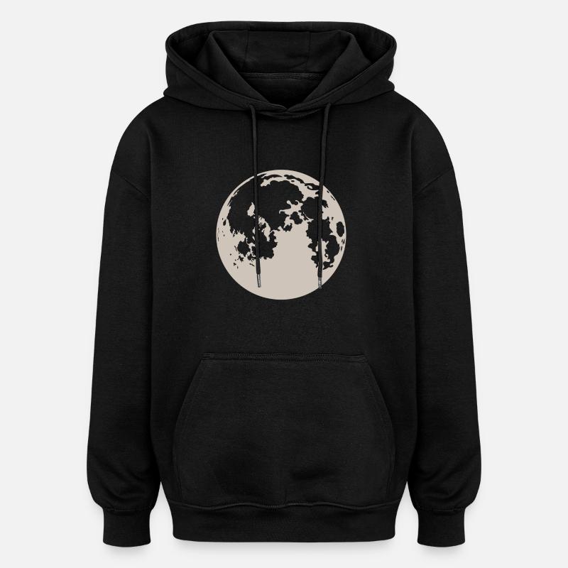 moon - Oversized Unisex Hoodie - black