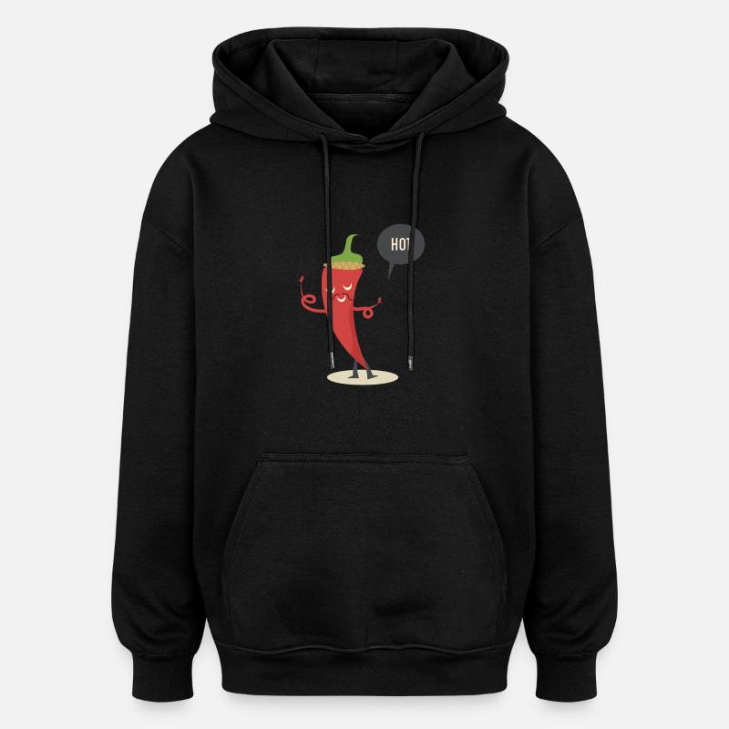 HOT CHILLI! - Oversized Unisex Hoodie - black