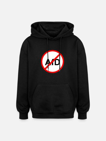 No AfD road sign - Oversized Unisex Hoodie - black