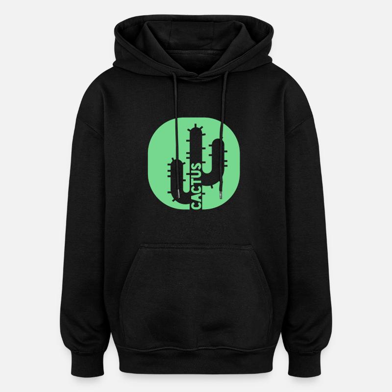 Cactus Green Cool - Oversized Unisex Hoodie - black