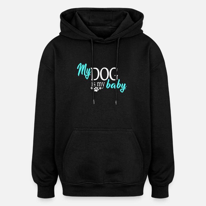 Chiens chiens - Sweat à capuche oversize unisexe - noir