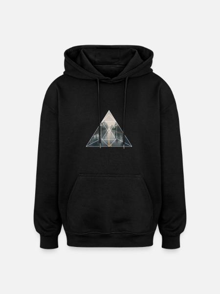 Modern Nature Graphic - Oversized Unisex Hoodie - black