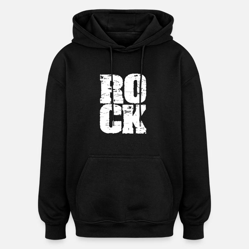 rock - Sweat à capuche oversize unisexe - noir