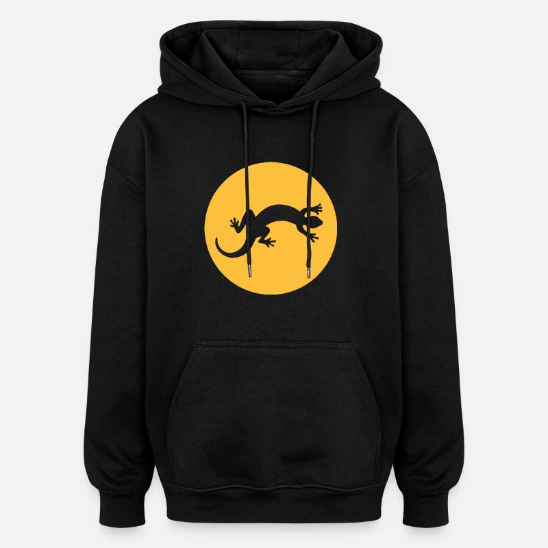 Gecko Salamander Eidechse - Oversized Unisex Hoodie - Schwarz
