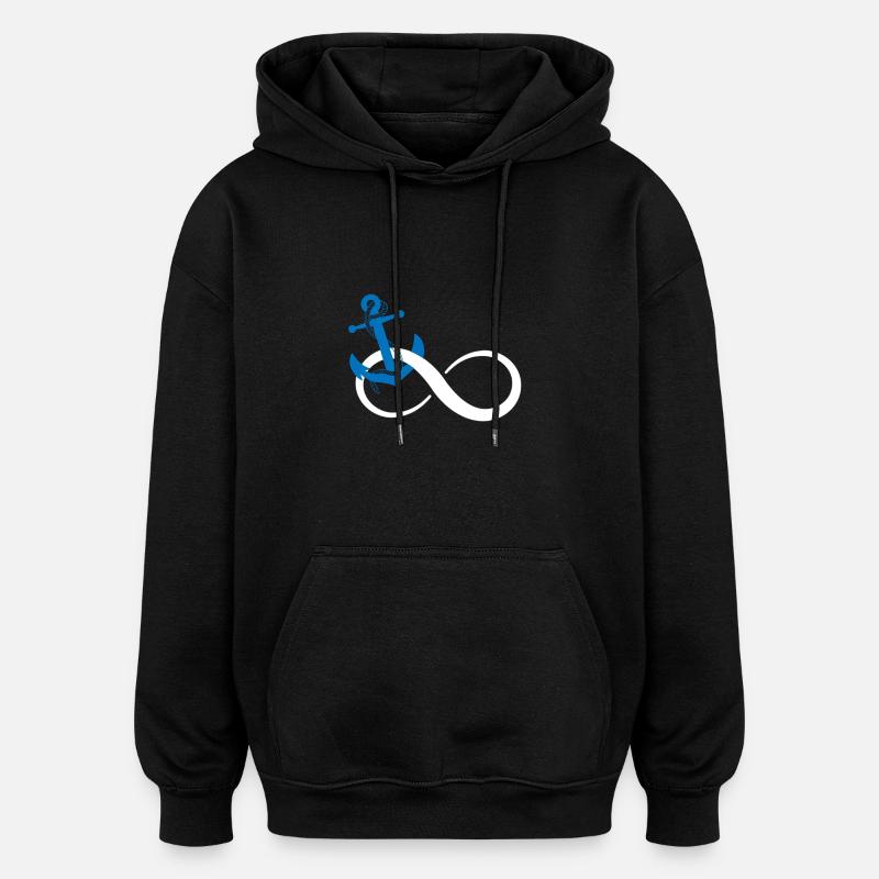 Ancre Infinity - Sweat à capuche oversize unisexe - noir