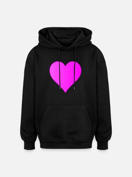 Pink Heart - pinkes Herz - Oversized Unisex Hoodie - black