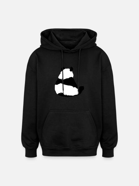 panda - Oversized Unisex Hoodie - black