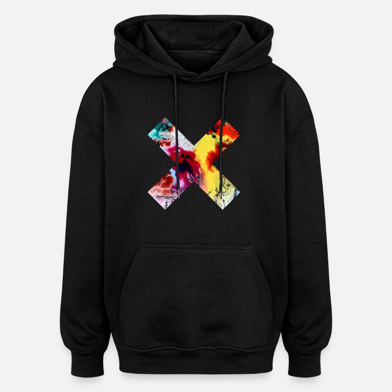 Art X -Art - Sweat à capuche oversize unisexe - noir