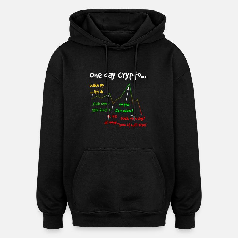 One day crypto - Oversized Unisex Hoodie - black