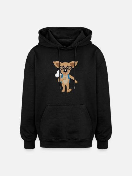 school dog - Oversized Unisex Hoodie - black