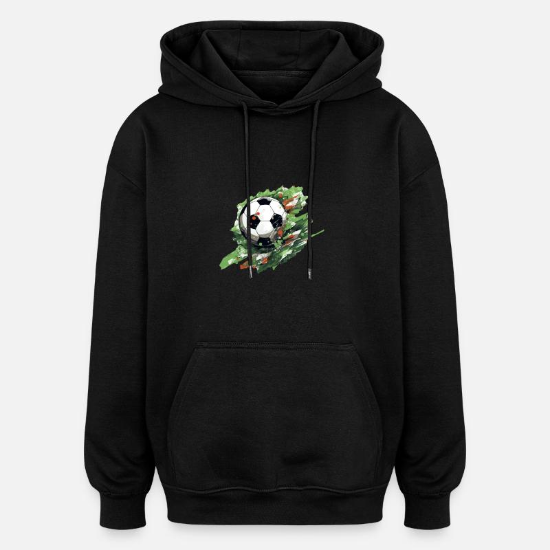 Fußball Ball - Oversized Unisex Hoodie - Schwarz