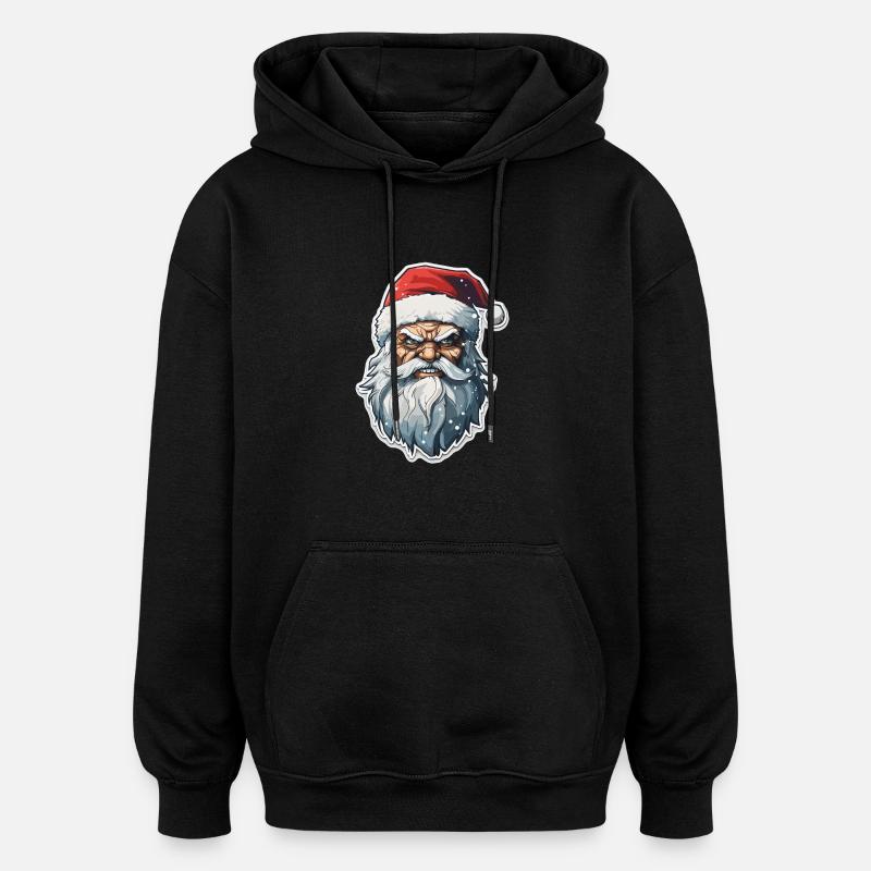 Santa Claus - illustration - Oversized Unisex Hoodie - black