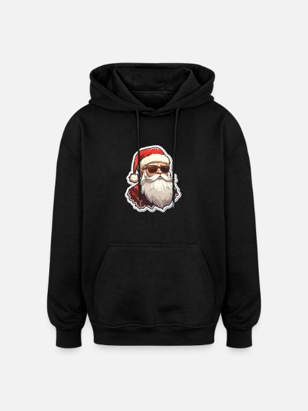 Santa Claus - illustration - Oversized Unisex Hoodie - black