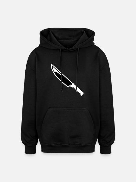 Couteau - Sweat à capuche oversize unisexe - noir