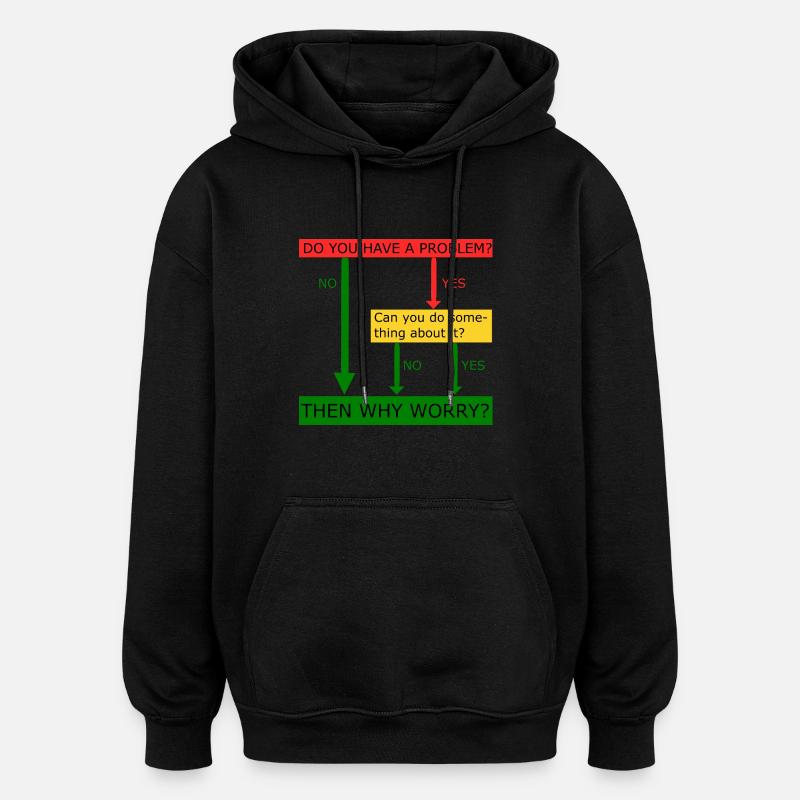 Alors pourquoi s'inquiéter - Sweat à capuche oversize unisexe - noir