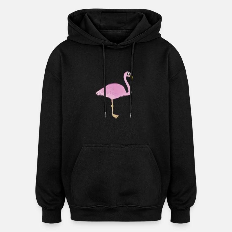 flamingo - Sweat à capuche oversize unisexe - noir