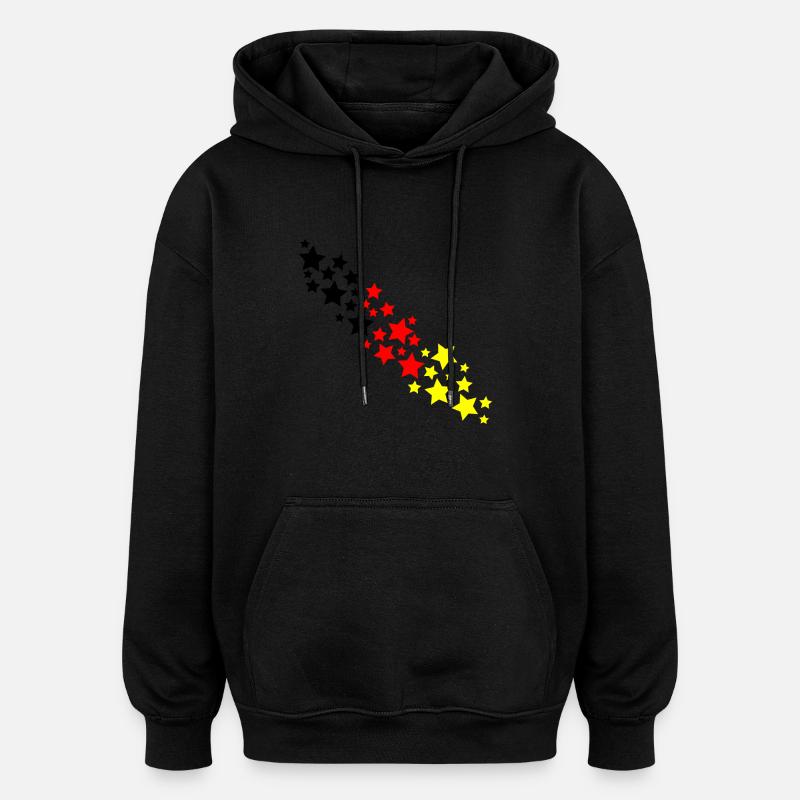 Deutschland Sterne - Oversized Unisex Hoodie - Schwarz