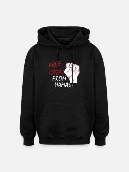 Gratis Gaza van Hamas Gratis Palestina - Oversized uniseks hoodie - zwart